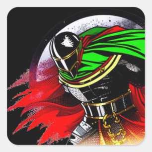  Vibrant Knight T-Shirt Throw Pillow Glass Coaster Square Sticker