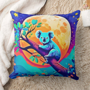 Vibrant Koala Moon Cushion
