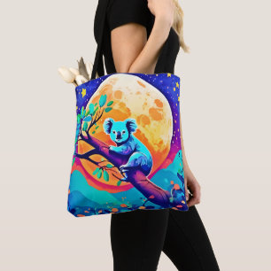 Vibrant Koala Moon Tote Bag