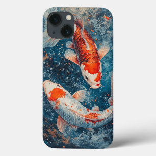 Vibrant Koi Fish Swimming iPhone 13 Case