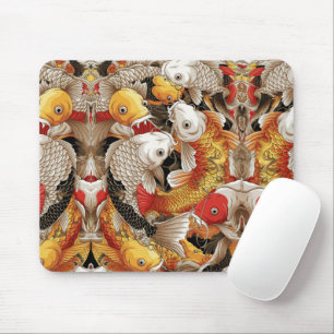 Vibrant Koi Harmony - Japanese Koi Fish Seamless Mouse Pad