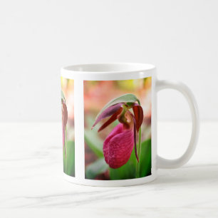 Vibrant Lady Slipper Orchid Flower Coffee Mug