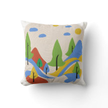 Vibrant Landscape Square Pillow