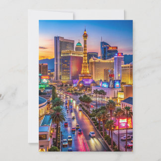 “Vibrant Las Vegas Strip at Sunset” Card