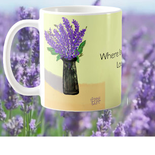 Vibrant Lavender Flowers, Nature Inspired Coffee Mug