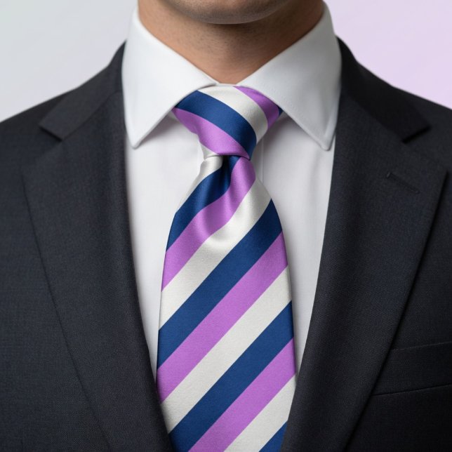 Vibrant Lavender Purple Gradient Striped  Tie (Creator Uploaded)