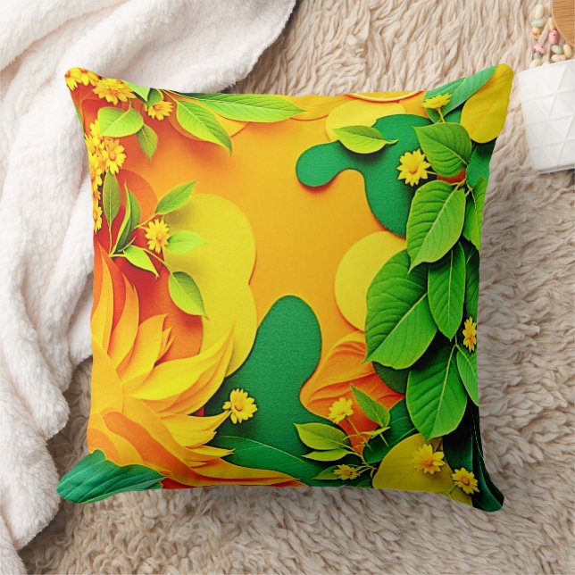 Vibrant Layered Nature Cushion (Blanket)