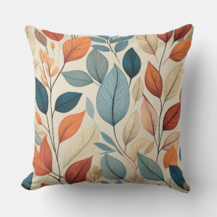 Vibrant Leaf Pattern Design Cushion