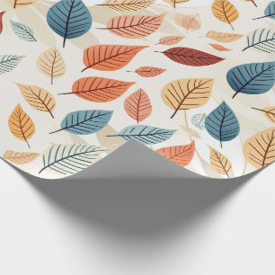 VIBRANT LEAF PATTERNS WRAPPING PAPER