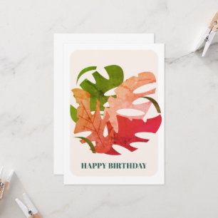 Vibrant Leaf Plant Birthday Card