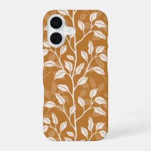 Vibrant Leaf Silhouette Clay Amber iPhone 16 Case