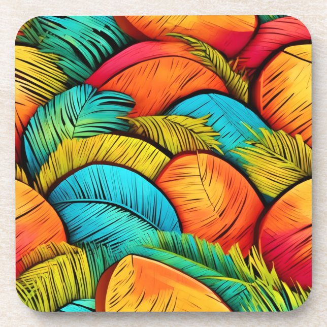 Vibrant Leafscape Coaster (Front)