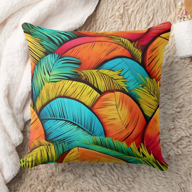 Vibrant Leafscape Cushion (Blanket)