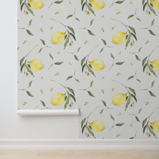 Vibrant Lemon Fruit Pattern Wallpaper
