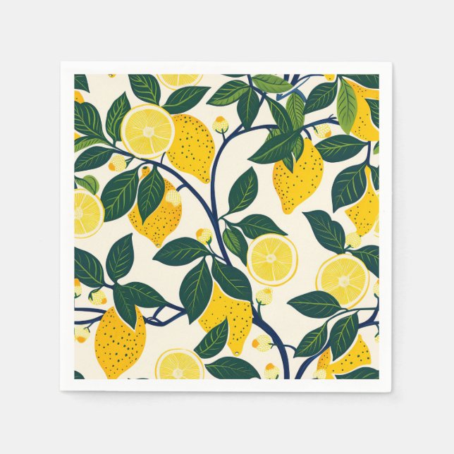 Vibrant Lemon Grove Napkin (Front)