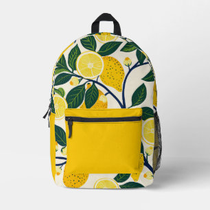 Vibrant Lemon Grove Printed Backpack