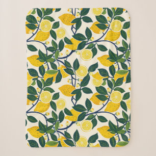 Vibrant Lemon Grove Sherpa Blanket