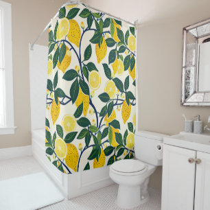 Vibrant Lemon Grove Shower Curtain