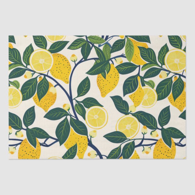 Vibrant Lemon Grove Tissue Paper (Front)