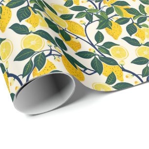 Vibrant Lemon Grove Wrapping Paper