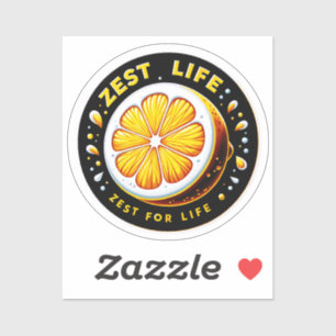 Vibrant Lemon Slice Sticker  Zest for Life