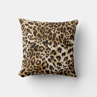 Vibrant Leopard: Colourful Textile Design. Cushion