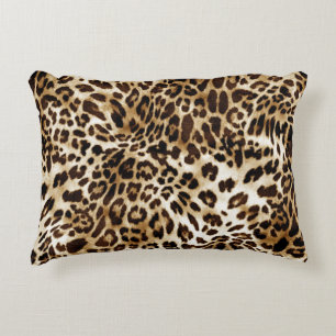 Vibrant Leopard: Colourful Textile Design. Decorative Cushion