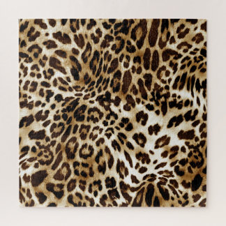 Vibrant Leopard: Colourful Textile Design. Jigsaw Puzzle