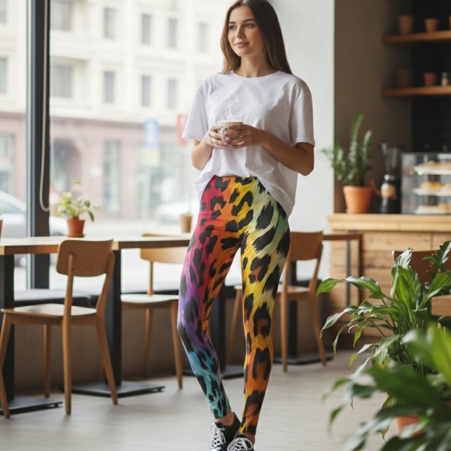 Vibrant Leopard Print Leggings (Creator Uploaded)