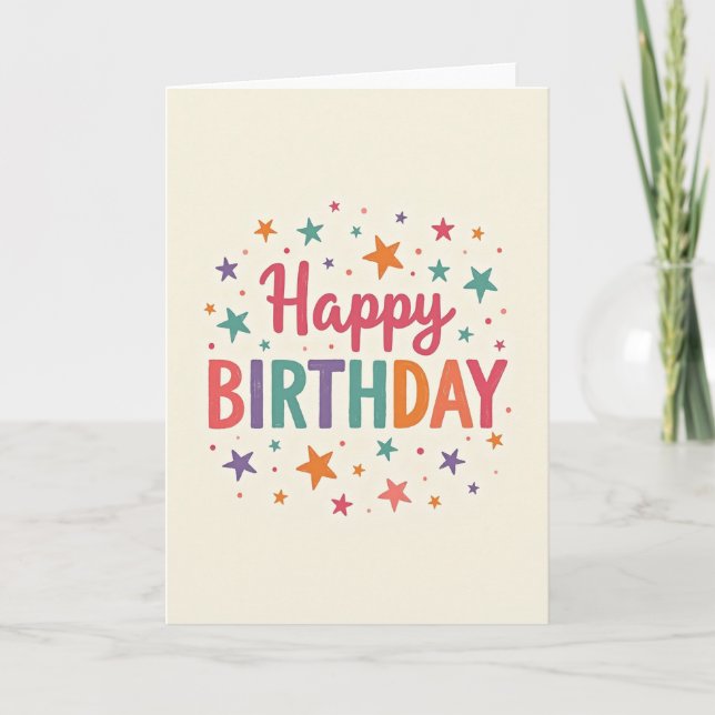Vibrant Letter Birthday Card (Front)