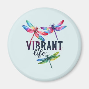 Vibrant Life - Artistic Dragonfly Magnet