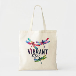 Vibrant Life - Artistic Dragonfly Tote Bag