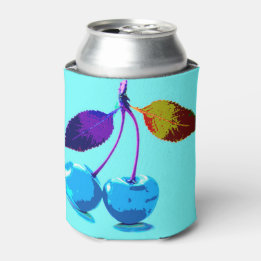 Vibrant light blue cherries   can cooler