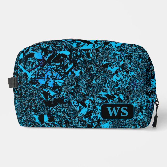 Vibrant Light Blue  Monogram Toiletry Bag  (Front)