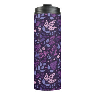 Vibrant Lilac Floral Pattern Thermal Tumbler