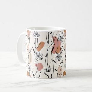 Vibrant Line‑Art Floral Mug
