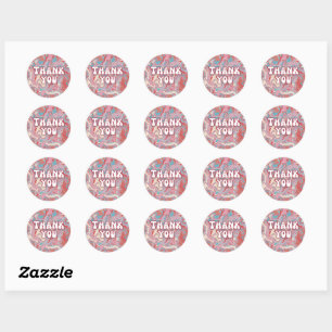 Vibrant Liquid Art Marble "Thank You" Sticker