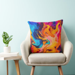 Vibrant Liquid Artwork Cushion