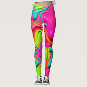 Vibrant Liquid Paint Leggings