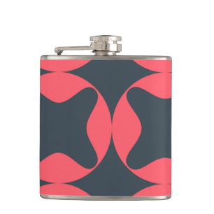 Vibrant, lively, simple, abstract geometric art hip flask