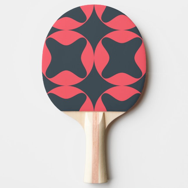 Vibrant, lively, simple, abstract geometric art ping pong paddle (Front)
