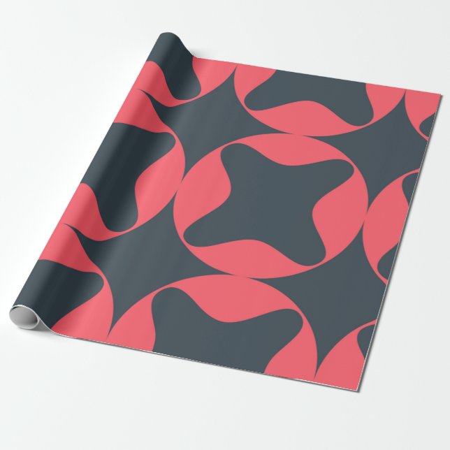 Vibrant, lively, simple, abstract geometric art wrapping paper (Unrolled)