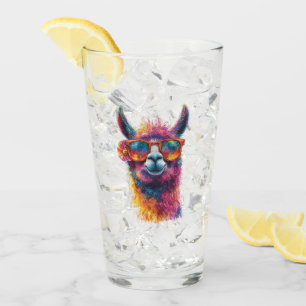 Vibrant Llama Head Illustration – Colorful, Unique Glass