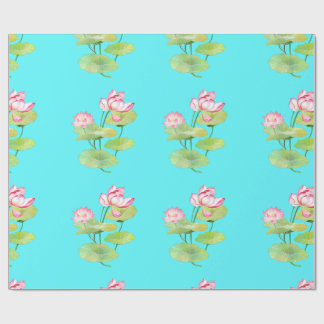 Vibrant Lotus Motif Wrapping Paper