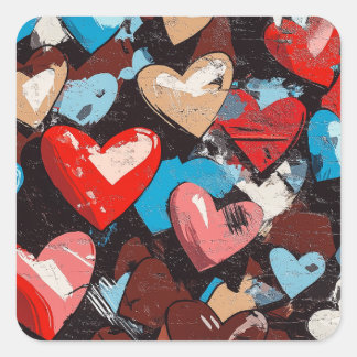 Vibrant Love Collage Square Sticker