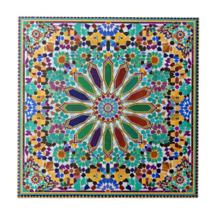 Vibrant Luxury Multi-Colour Moroccan Zellij Star Ceramic Tile
