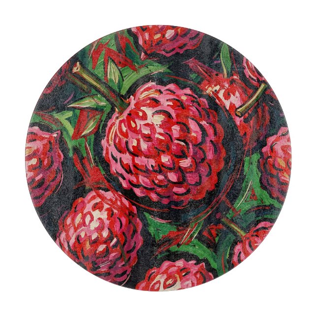 Vibrant Lychee Pattern Cutting Board (Front)