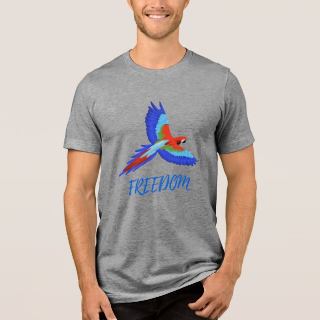 Vibrant Macaw Parrot Freedom Tri-blend T-Shirt Tri-Blend Shirt (Front)