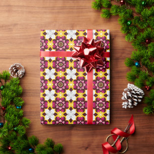 Vibrant Magenta and White Flowers Wrapping Paper