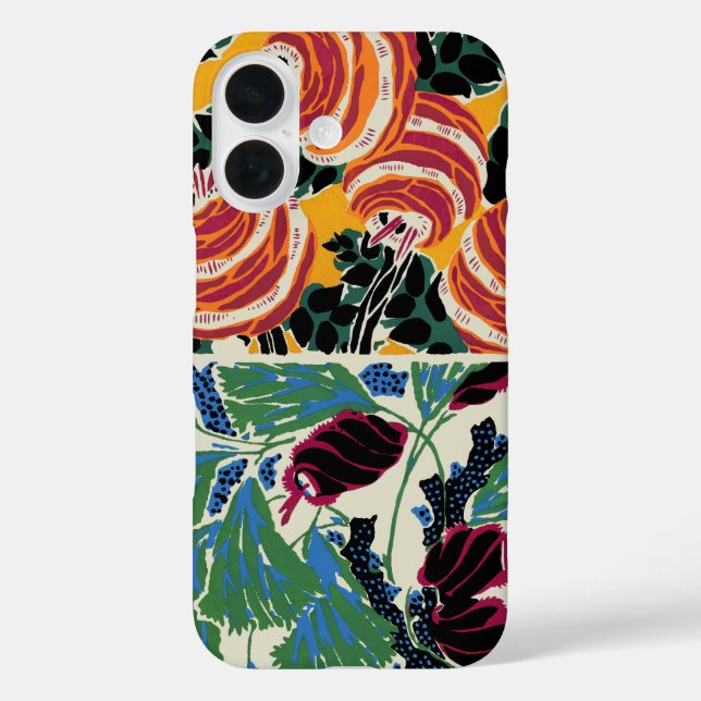 Vibrant Magenta & Orange Abstract Flower Art Case-Mate iPhone Case (Back)